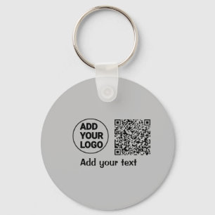 Porte-clés Code qr simple minimaliste ajouter logo nom du cod