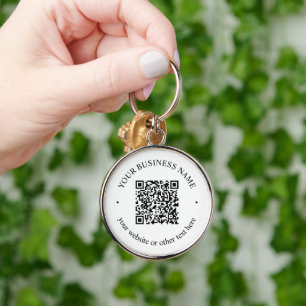 Porte-clés Code QR téléchargé Plus Texte circulaire modifiabl