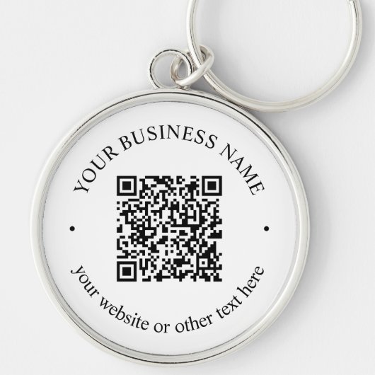 Porte-clés Code QR téléchargé Plus Texte circulaire modifiabl (Devant)