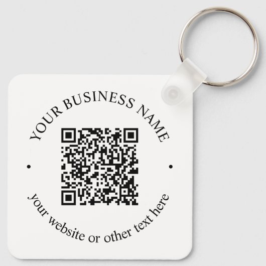 Porte-clés Code QR téléchargé Plus Texte circulaire modifiabl (Dos)