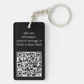 Porte-clés Code QR tribal dragon noir blanc gras (Dos)