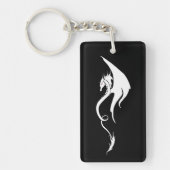 Porte-clés Code QR tribal dragon noir blanc gras (Devant)