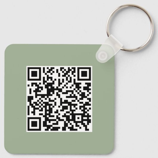Porte-clés Code QR Vert Sauge Moderne pour Promotion d'Entrep (Dos)