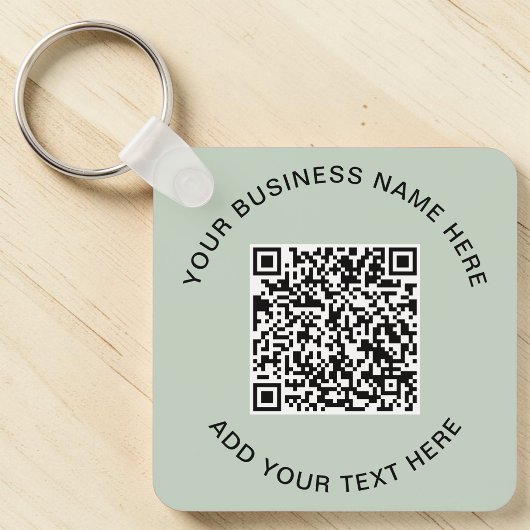 Porte-clés Code QR Vert Sauge Promotionnel