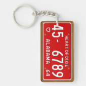Porte-clés Coeur 1964 de l'Alabama de porte - clé de plaque (Devant)