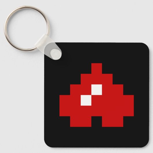 Porte-clés Coeur à 8 bits Pixel (Recto)