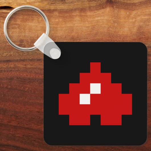 Porte-clés Coeur à 8 bits Pixel (Recto)