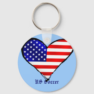 Porte-clés Coeur américain USA Amateur de football américain