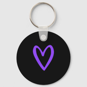 Porte-clés Cœur Amour Rétro Vintage Mini Cœur Violet Valenti