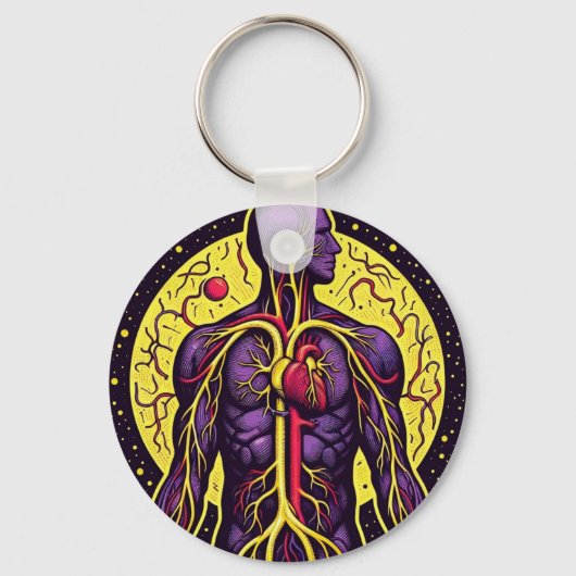 Porte-clés Coeur anatomique dynamique (Recto)