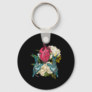 Porte-clés Cœur Anatomique Et Fleurs Docteur Valentin