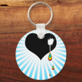 Porte-clés coeur arc-en-ciel. (Recto)