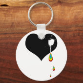 Porte-clés coeur arc-en-ciel. (Recto)