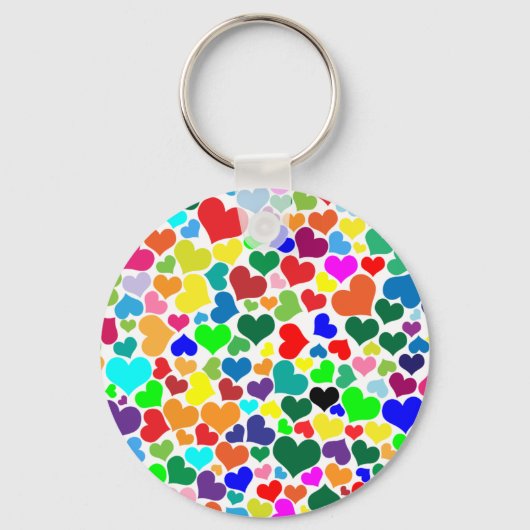 Porte-clés coeur arc-en-ciel (Recto)