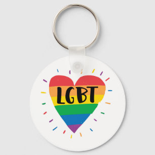 Porte-clés Coeur arc-en-ciel LGBT