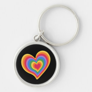 Porte-clés Coeur arc en ciel. Pride gay love Porte - clé