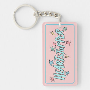 Porte-clés Cœur Arrêté Personnalisé Rose