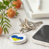 Porte-clés Coeur aux couleurs du drapeau ukrainien. Porte - c (Côté)