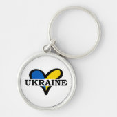 Porte-clés Coeur aux couleurs du drapeau ukrainien. Ukraine (Devant)