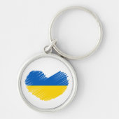 Porte-clés Coeur aux couleurs du drapeau ukrainien. Ukraine (Devant)
