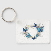 Porte-clés Coeur bijoux avec papillons Morpho (Verso)
