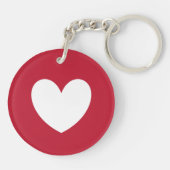 Porte-clés Coeur blanc en rouge (Dos)
