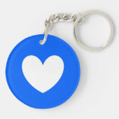 Porte-clés Coeur blanc sur bleu (Dos)