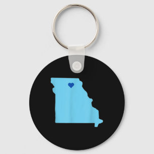 Porte-clés Coeur Bleu Dans L'État Du Missouri