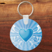 Porte-clés Coeur bleu et ailes (Recto)