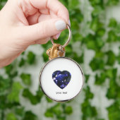 Porte-clés Coeur bleu saphir (Main)
