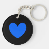 Porte-clés Cœur bleu sur fond noir (Dos)
