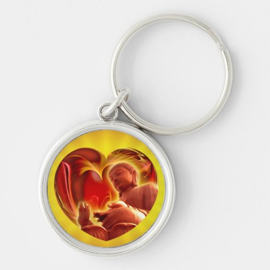 Porte-clés Coeur BUDDHA | brillance jaune (Devant)