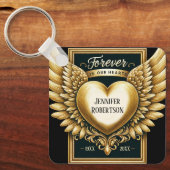 Porte-clés Coeur commémoratif personnalisé (Recto)