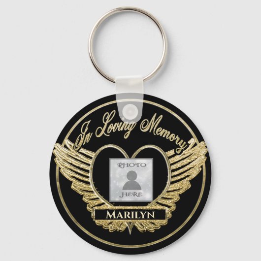 Porte-clés Coeur commémoratif photo personnalisé (Recto)