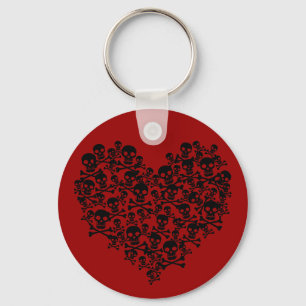 Porte-clés Coeur crâne