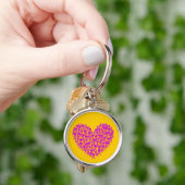 Porte-clés Coeur crânien Fuchsia (main)