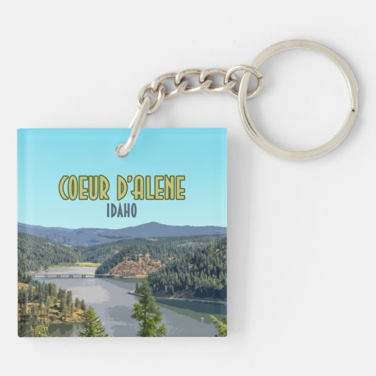 Porte-clés Coeur d’Alene Idaho Souvenir (Dos)