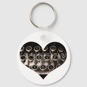 Porte-clés Coeur dactylographié