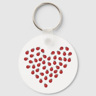 Porte-clés Coeur d'amour de coccinelle