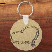 Porte-clés Coeur dans l'anneau de clé de sable (Recto)