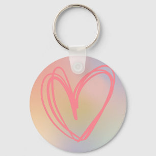 Porte-clés coeur d'aquarelle
