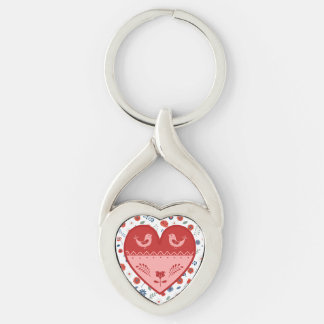 Porte-clés Coeur d'art populaire