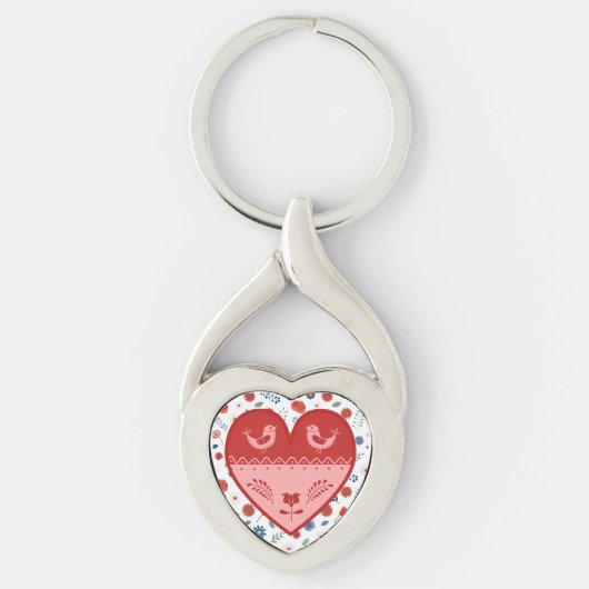 Porte-clés Coeur d'art populaire (Devant)