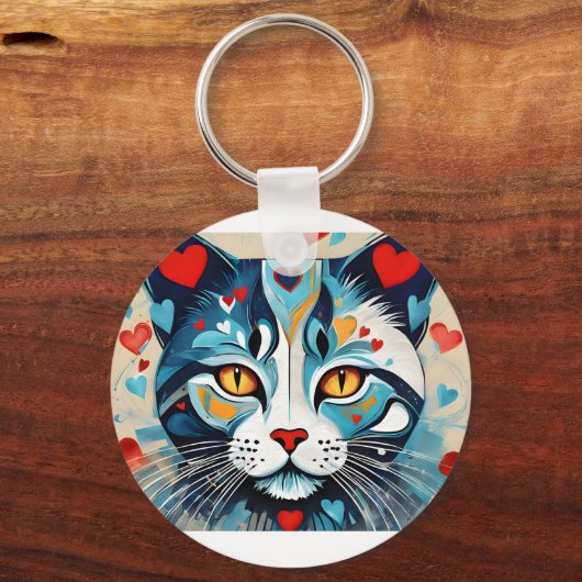 Porte-clés Coeur de chat (Recto)