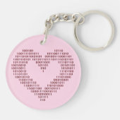 Porte-clés Coeur de code binaire (Dos)