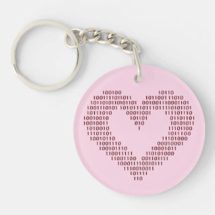 Porte-clés Coeur de code binaire