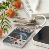 Porte-clés Coeur de collage de photo d'animal familier (Devant droit)