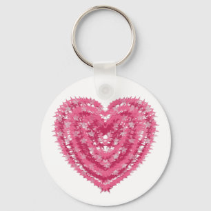 Porte-clés Cœur de confettis roses modernes Art de la Saint
