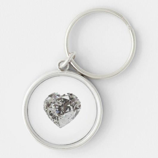 Porte-clés Cœur de diamant forme Brillant (Devant)