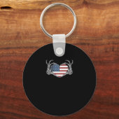 Porte-clés Coeur de drapeau américain (Recto)